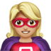 🦸🏼‍♀️ woman superhero: medium-light skin tone display on Apple